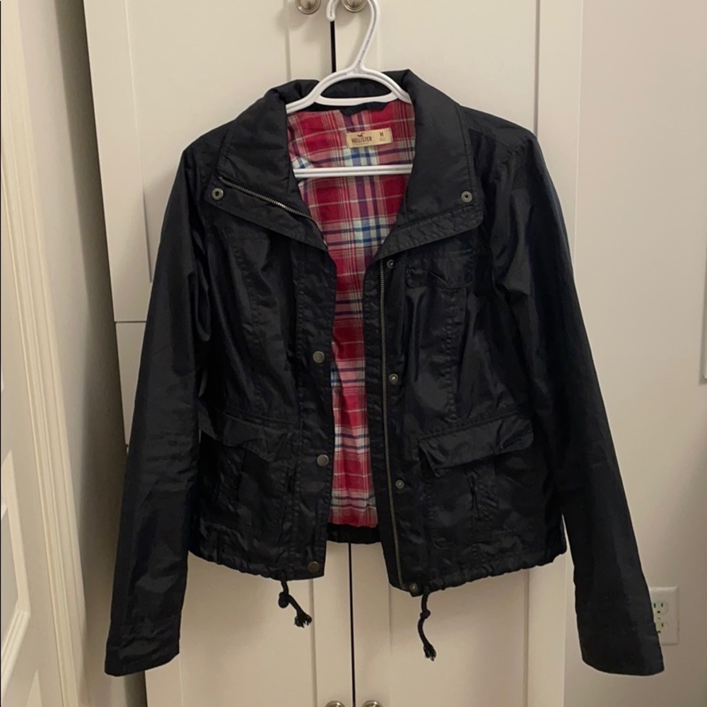 Hollister Navy Blue/Black Windbreaker Jacket